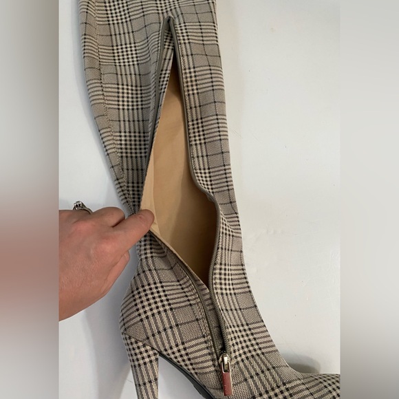 Magnolia by Anne Michelle, Plaid Thigh High Stiletto Sock Boots Wome size 9 - Picture 10 of 16
